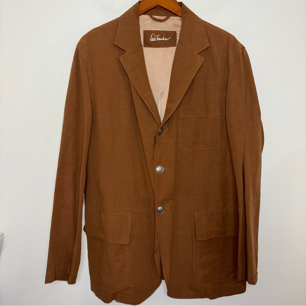 Luis Trenker Linen Cotton Blend Sport Coat Blazer Lightweight Size EUR 52 Italy - Picture 8 of 16